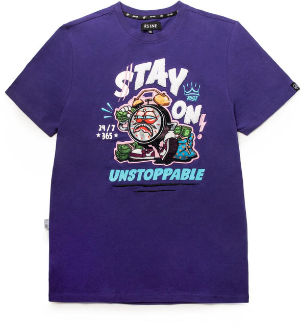 RS1NE Stay On Embroidered Patch Tee (Purple)