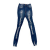 Red Fox High Waist Heavy Rip Off Skinny Jean (Medium Blue)