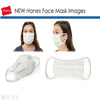 Hanes White Cotton Face Mask 50 Pieces Pack (€1.19 per Pack)