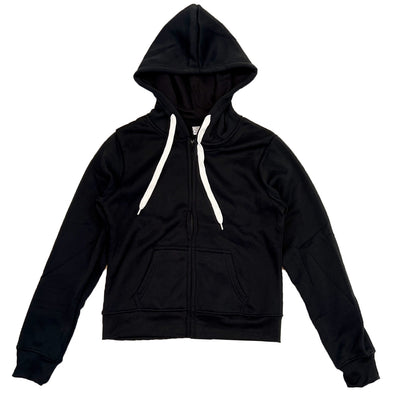 Triple Black Woman Zip Up Hoodie (Black)