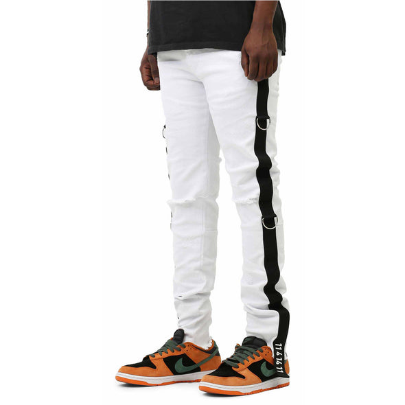 KDNK Side Stripe Denim Jean (White)