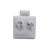 Plated Sterling Silver Cubic Stud Earrings (Square) - Fashion Landmarks