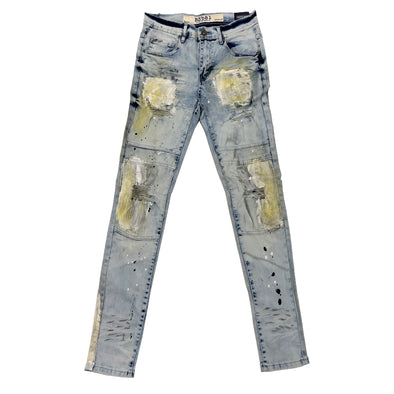 Rebel Biker Paint Jean (Ice Blue)