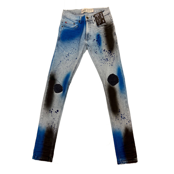 Spark Painted Jean (Ice Blue/Black)