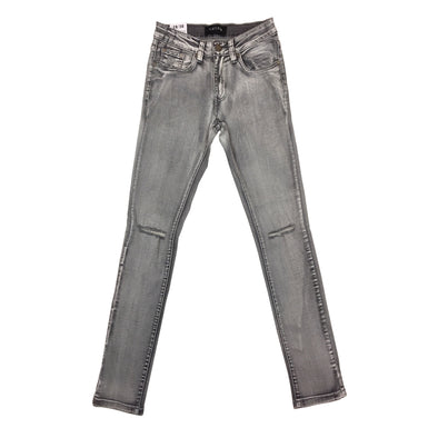 Platform Skinny Ripped Jean (Grey)