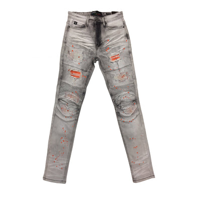 Switch Painted Ripped Biker Jean (Grey)
