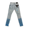 Spark Paint Ripped Jean (Ice Blue)