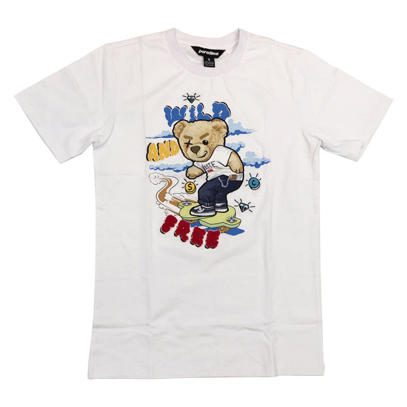 Paradime Skate Bear Chenille Patch Tee (White)