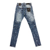 Spark Dark Blue Splatter Biker Jean