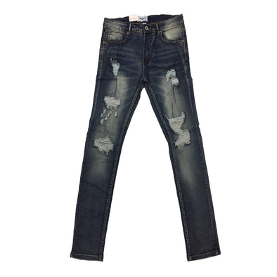 M.Society Slim Fit Ripped Jean (Mud Blue)