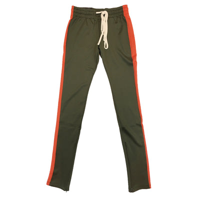 Royal Blue Single Strip Track Pant (Olive/Orange)