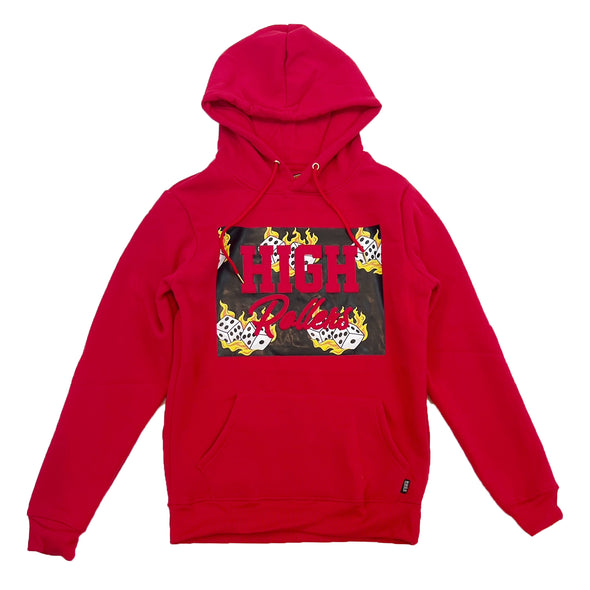 Huge 3D EMBO Print High Rollers Hoodie (Red)