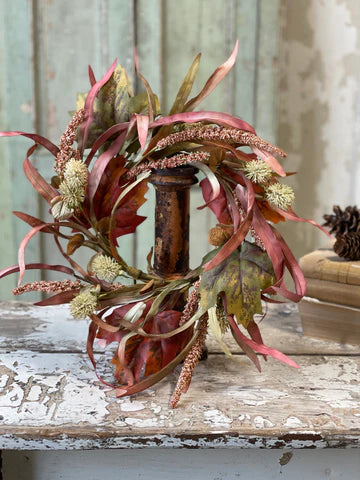 16" RUSSET REED CANDLE RING