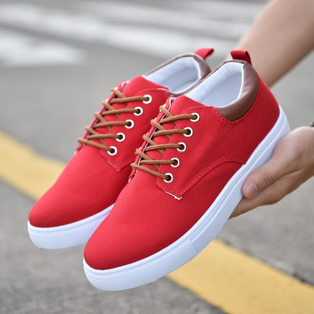 canvas shoes for men red