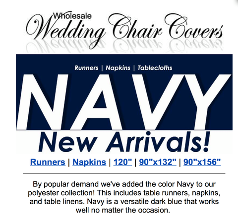 Navy blue wedding chair covers