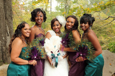 bridesmaid feathers