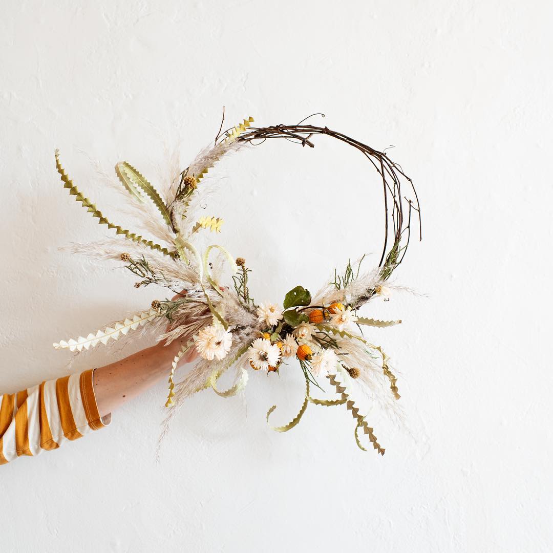 dried flower headband
