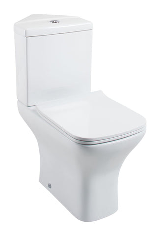 Fair Corner Close Coupled Toilet with Slimline Seat