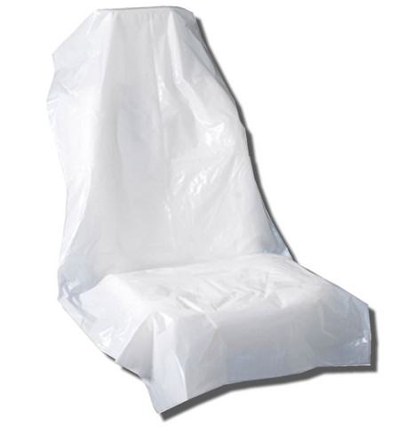 white disposable car seat cover