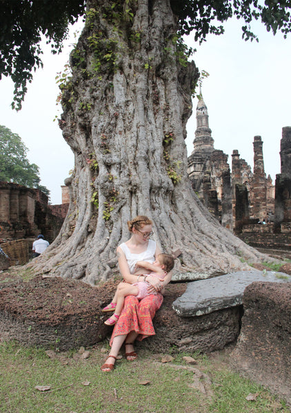 Toddler in sukhothai historic park