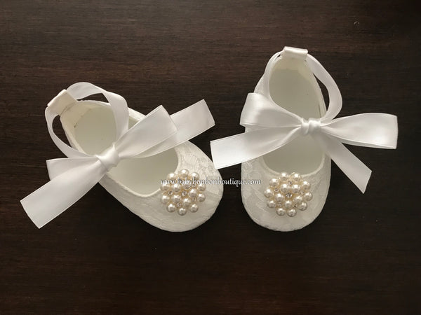 ivory baptism shoes