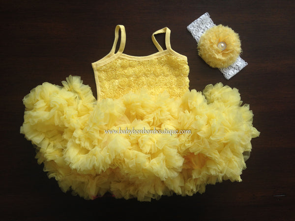 yellow fluffy dress