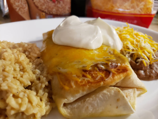 Creamy Chicken Green Chile Chimichanga - Enchilada - Wet Burrito