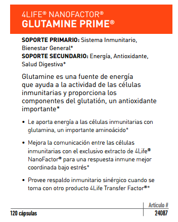 los beneficios de 4Life Glutamine prime