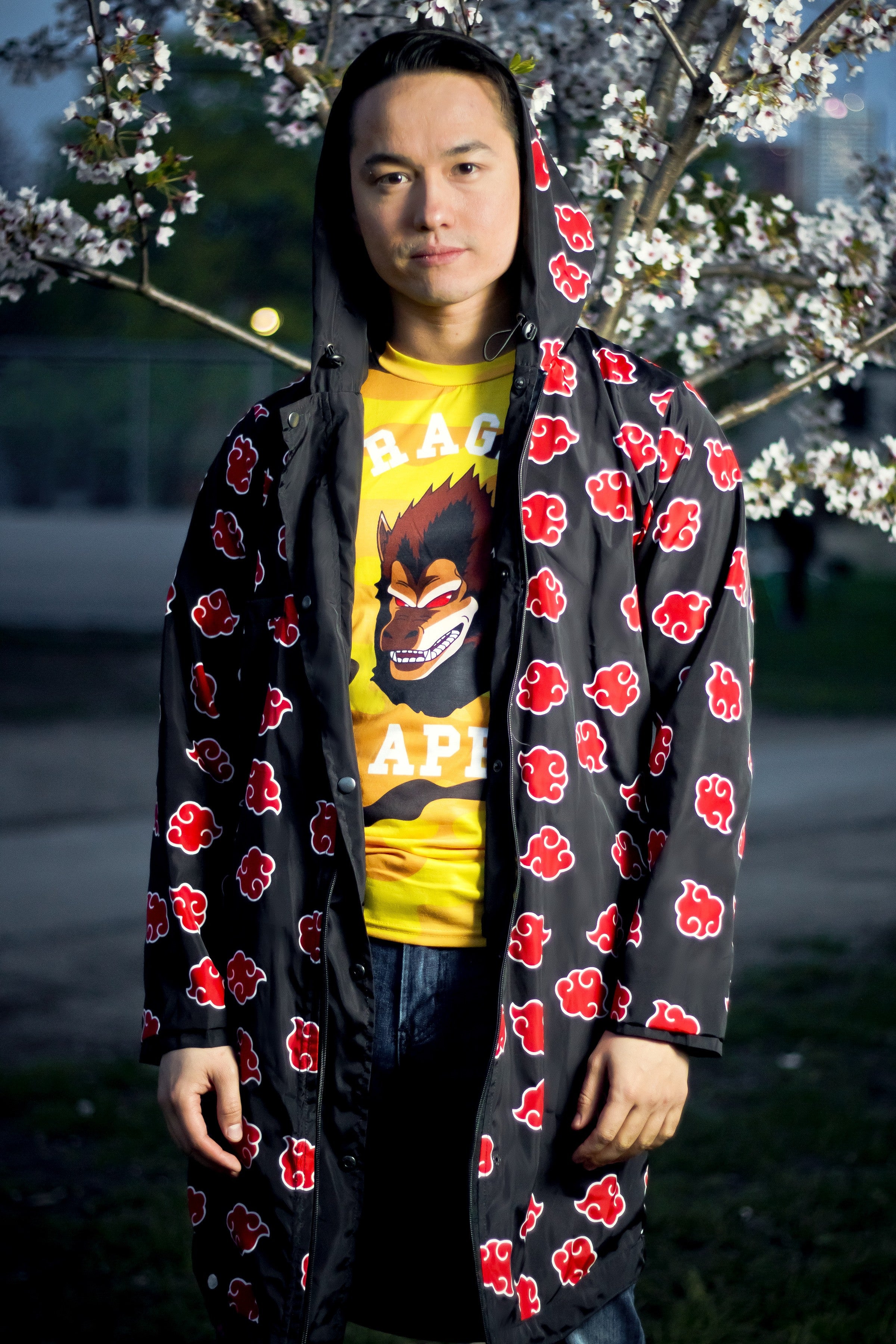 "AKATSUKI" rain coat reversed