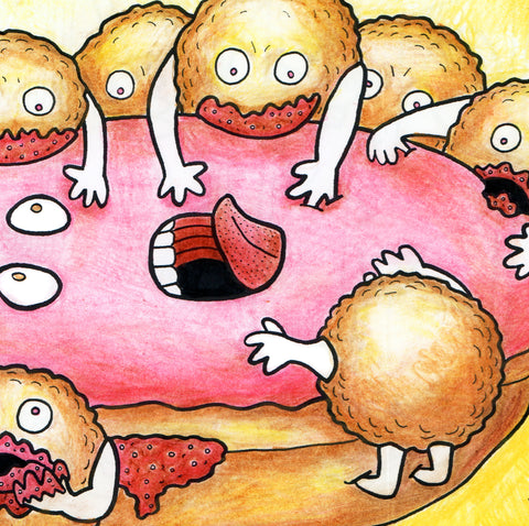 severe snacks coloring book zombie donuts