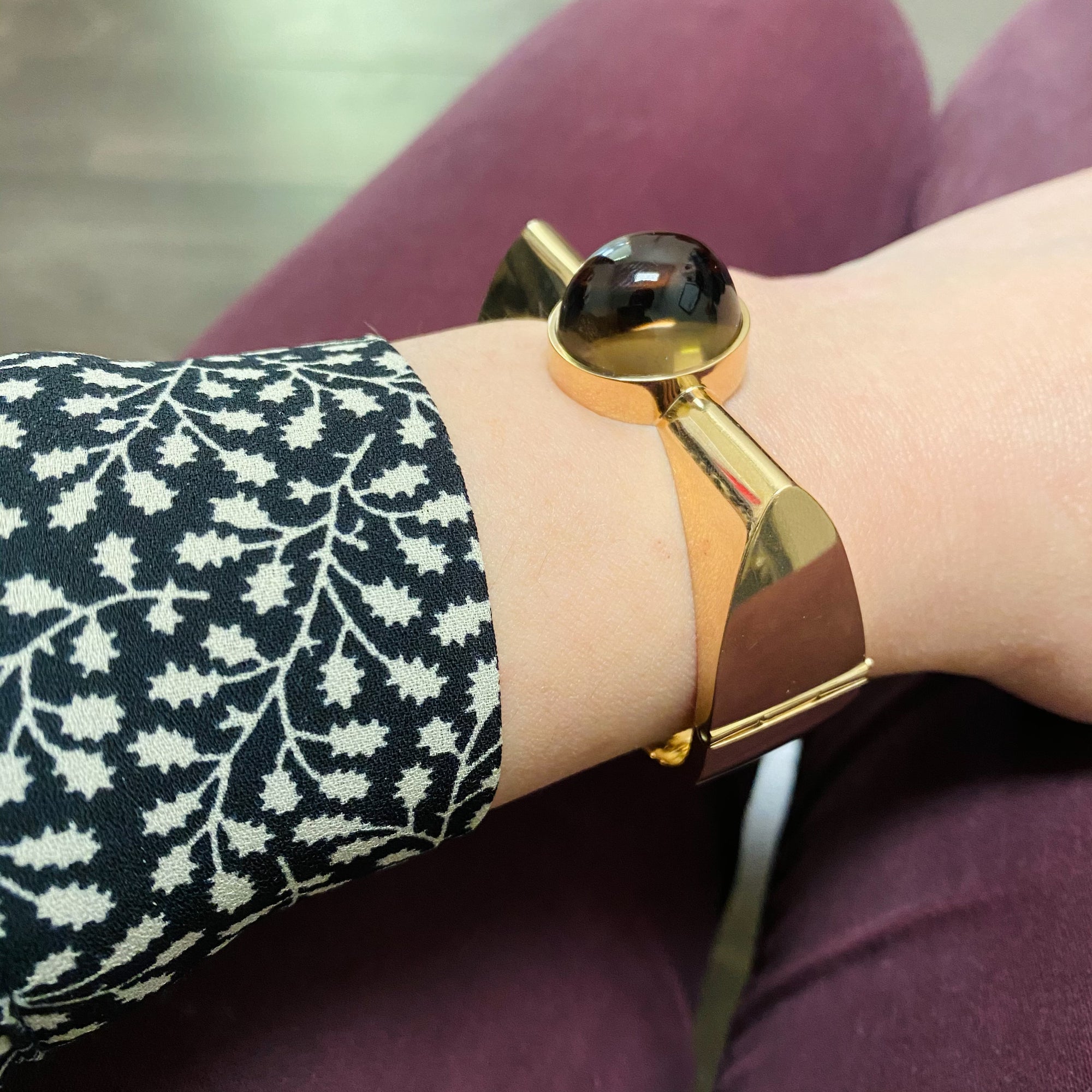 Chunky Smoky Quartz Bangle | 40.00ct | 6