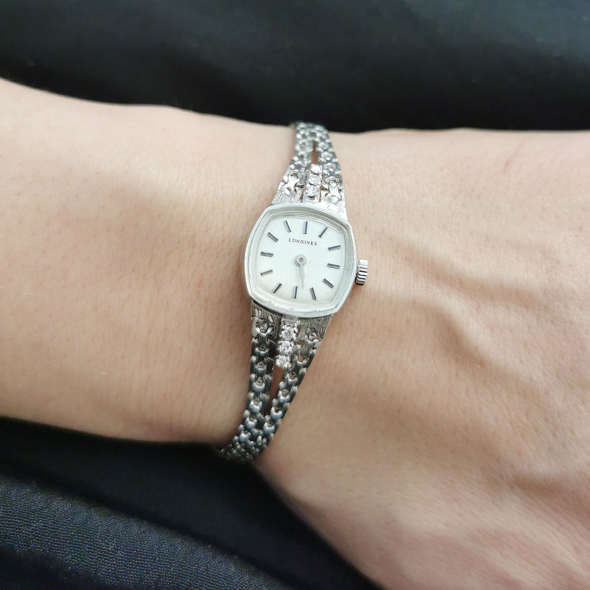 'Longines' Diamond Wrist Watch Circa 1950s | 0.15 ctw | 7.5