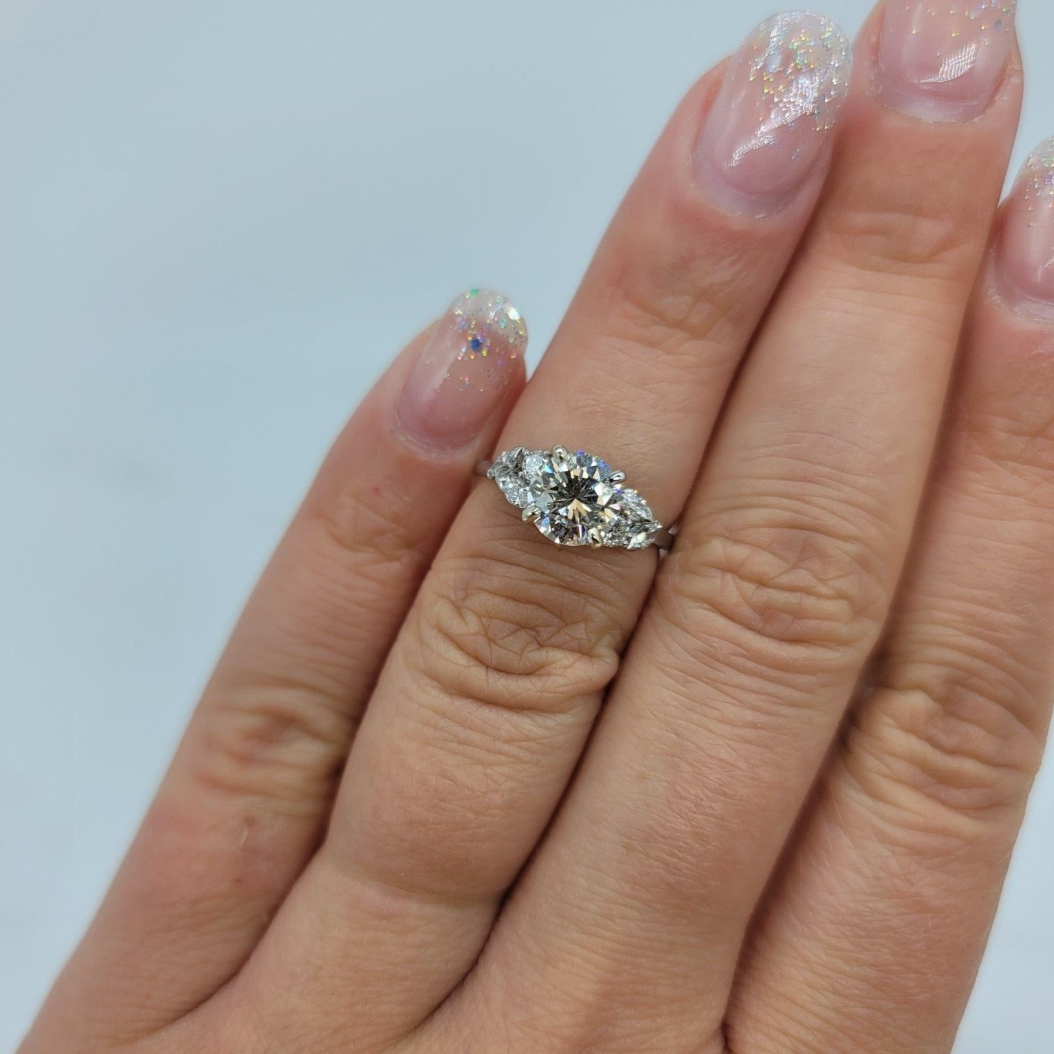 'Bespoke' Marquise Cluster Detailed Engagement Ring | 1.51ctw | SZ 4.75 |