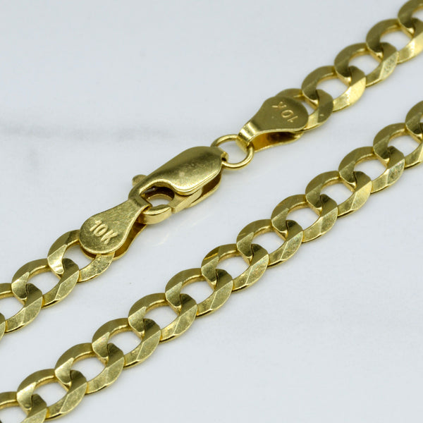 10k Yellow Gold Curb Chain Bracelet | 8