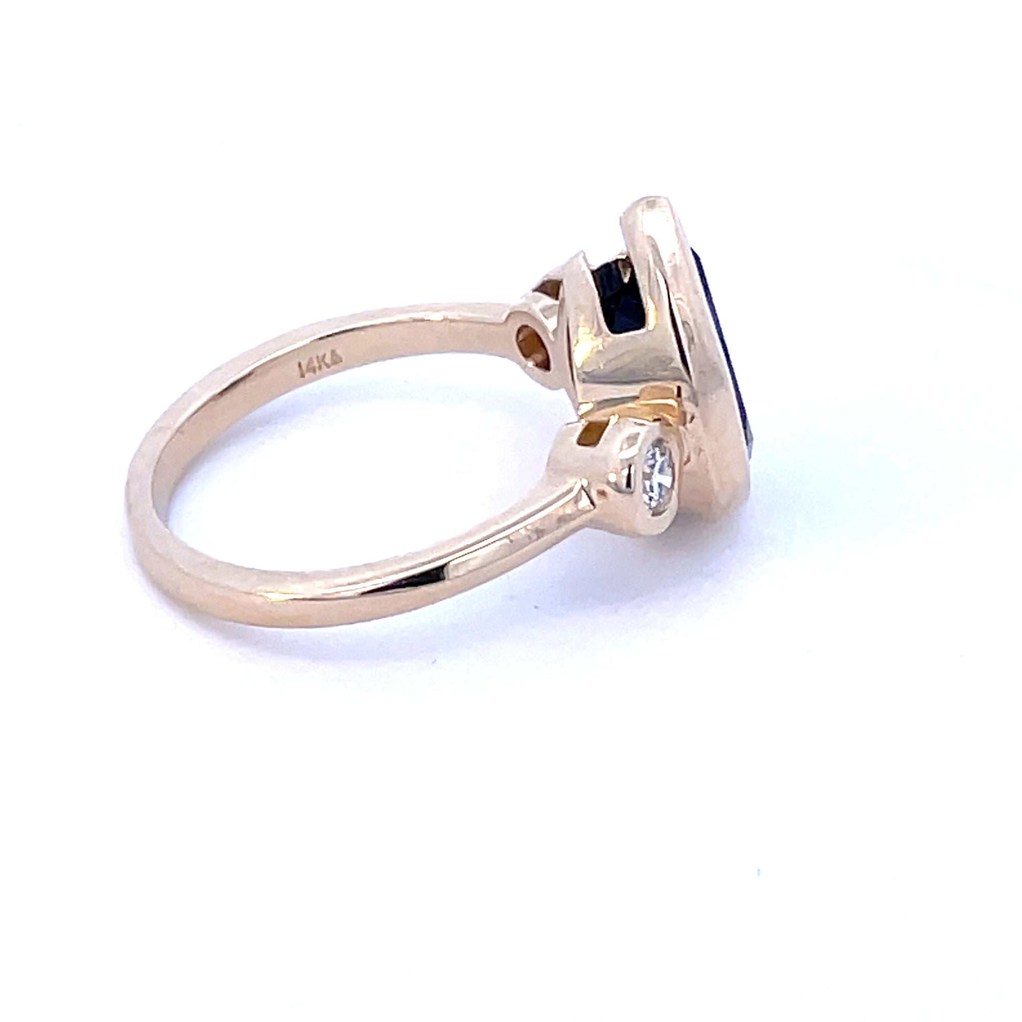'Bespoke' London Blue Topaz & Diamond Engagement Ring | 3.95ct, 0.20ctw | SZ 7 |