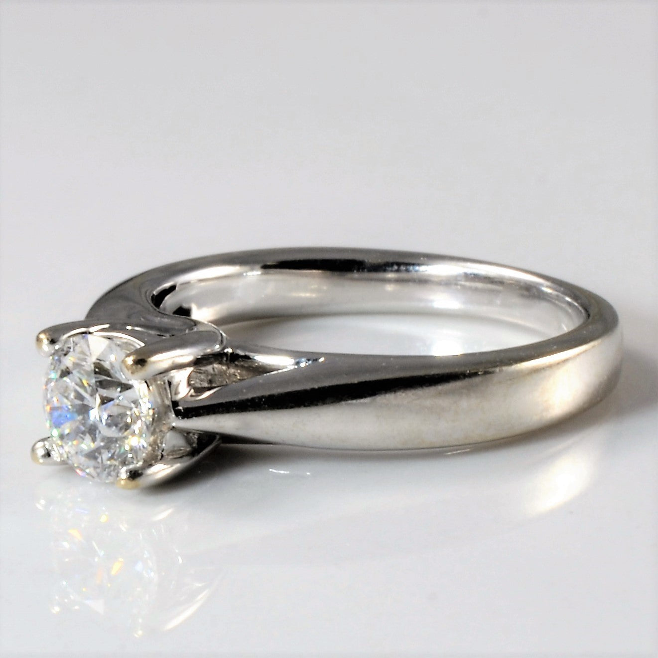 Tapered White Gold Solitaire Engagement Ring | 0.51ct | SZ 4.5 |