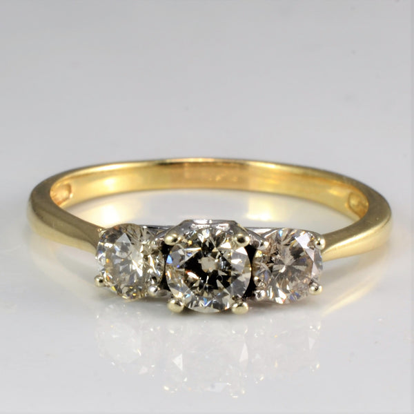 Three Stone Diamond Ring | 0.86 ctw, SZ 9.25 |