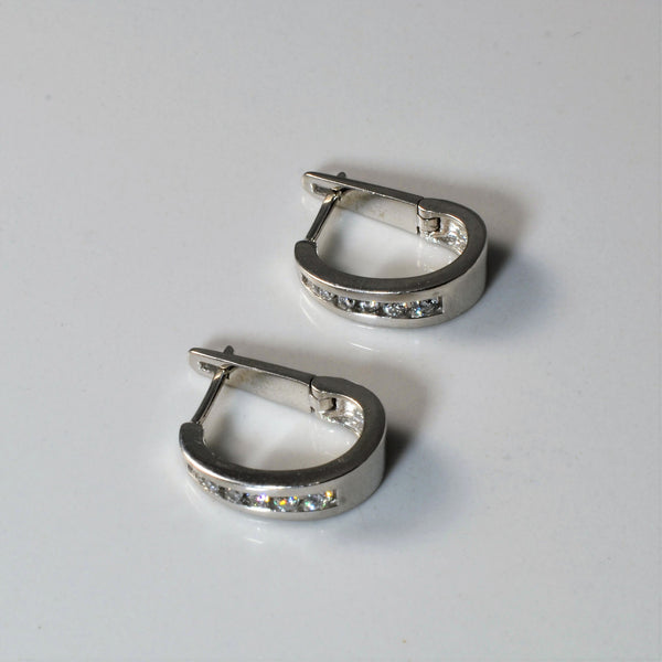 Channel Set Diamond Huggie Earrings | 0.27ctw |