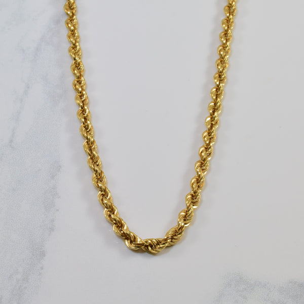 18k Yellow Gold Rope Chain | 28