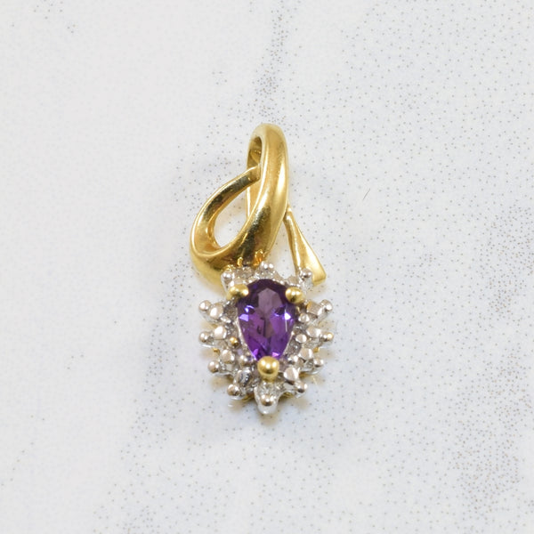 Amethyst & Diamond Pendant | 0.15ct, 0.01ctw |