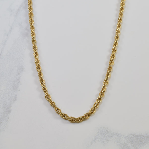 10k Yellow Gold Rope Chain | 28