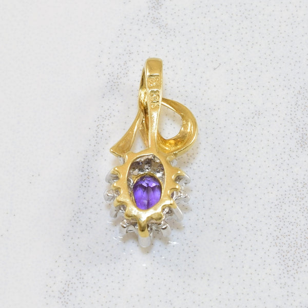 Amethyst & Diamond Pendant | 0.15ct, 0.01ctw |