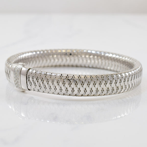 'Roberto Coin' Flexible Bangle With Diamonds | 0.10ctw | 7.5