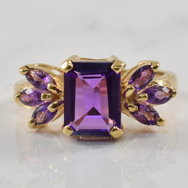 Flared Floral Amethyst Ring | 1.10ctw | SZ 5 |