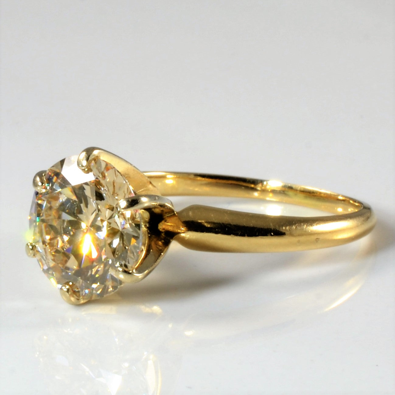 Champagne Diamond Solitaire Engagement Ring | 2.90ct | SZ 7 |