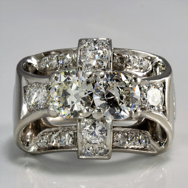 Toi et Moi Art Deco Diamond Ring | 1.86ctw | SZ 4 |