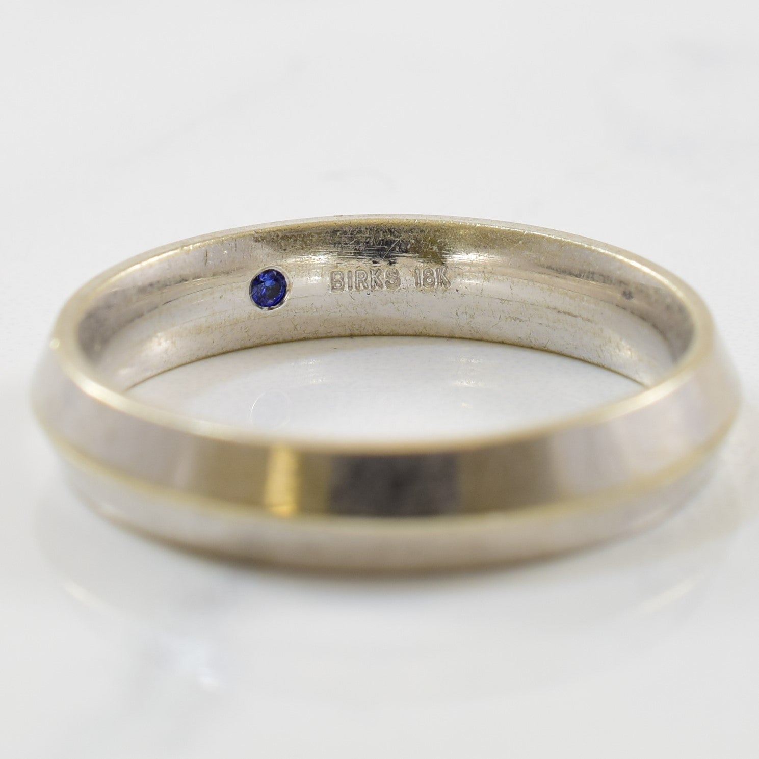 'Birks' Blue Knife Edge Wedding Band | SZ 7.5 |