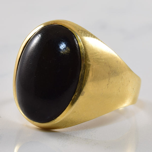 Bezel Set Black Coral Ring | 3.00ct | SZ 11 |