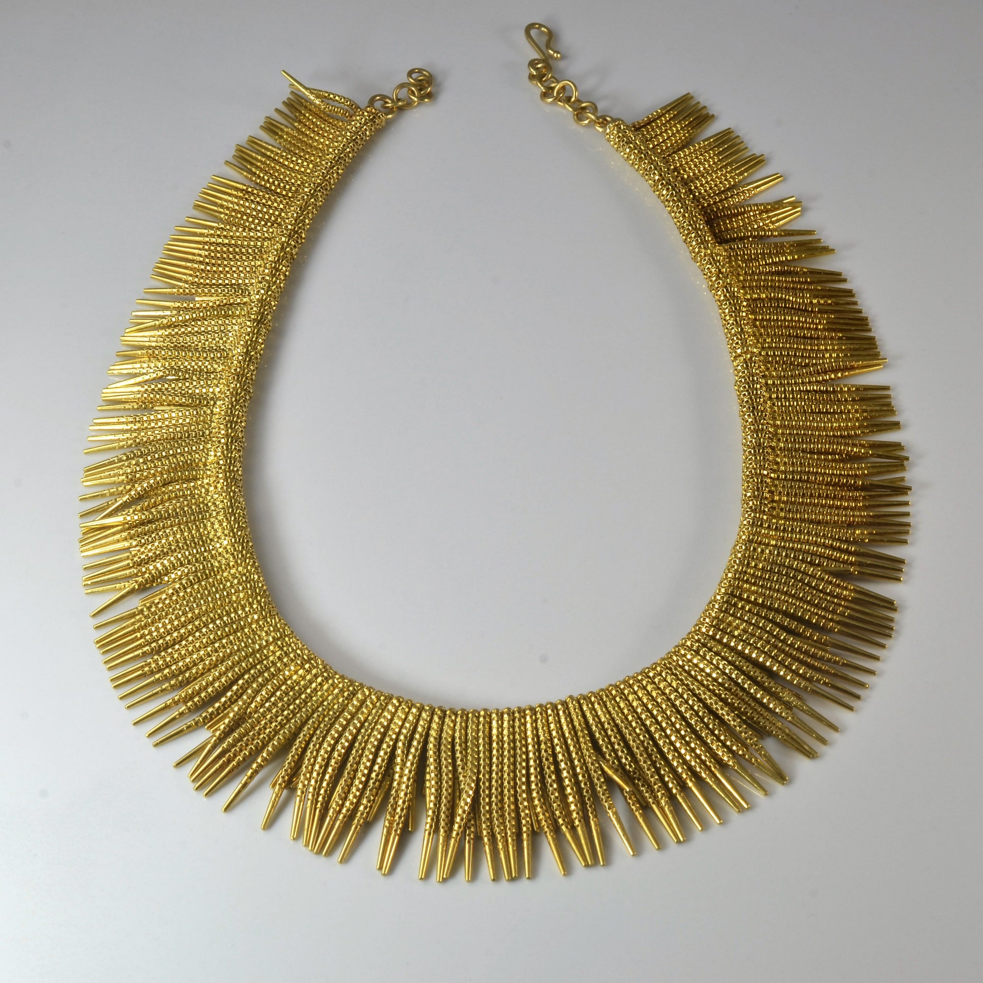 Yellow Gold Fringe Collar Necklace | 15