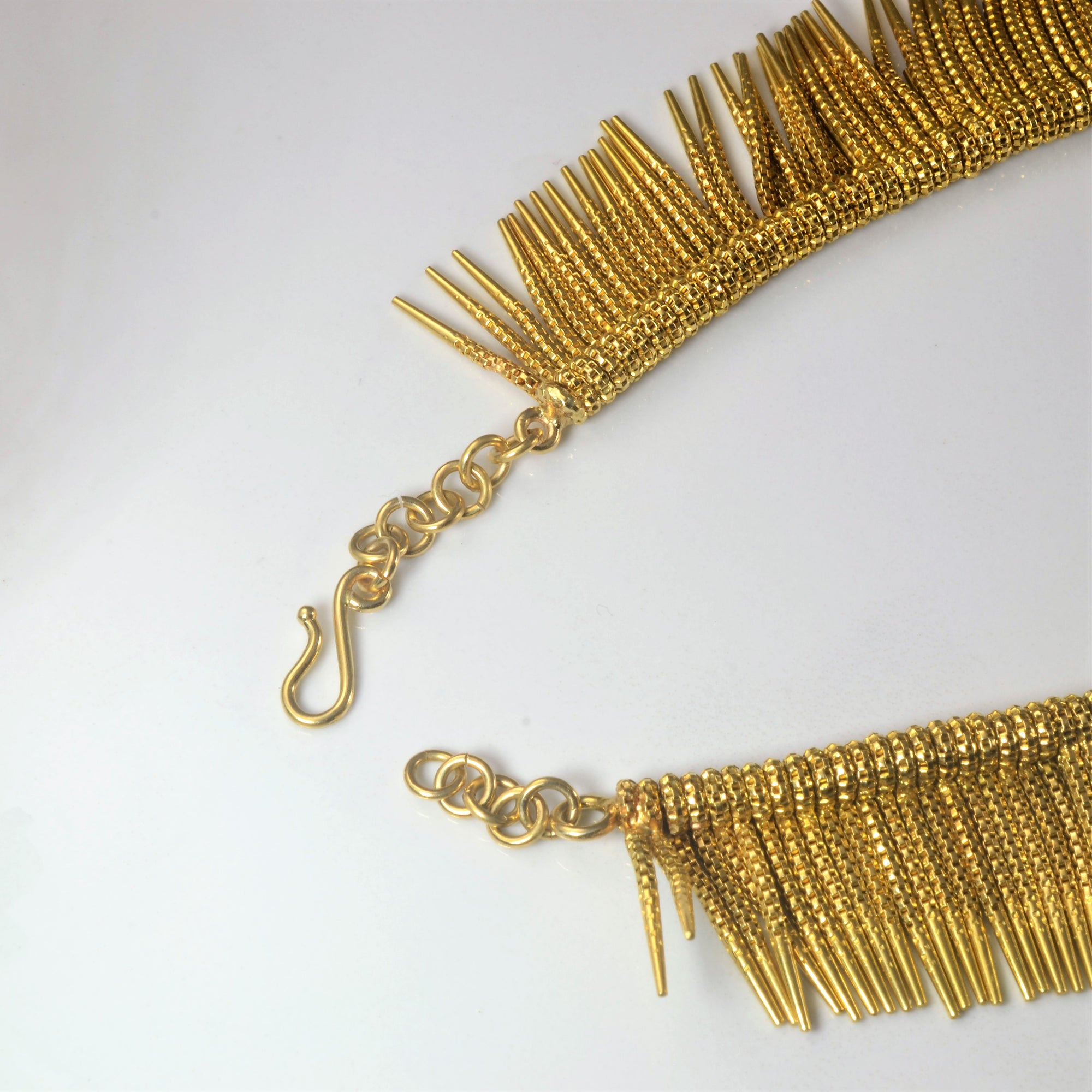 Yellow Gold Fringe Collar Necklace | 15